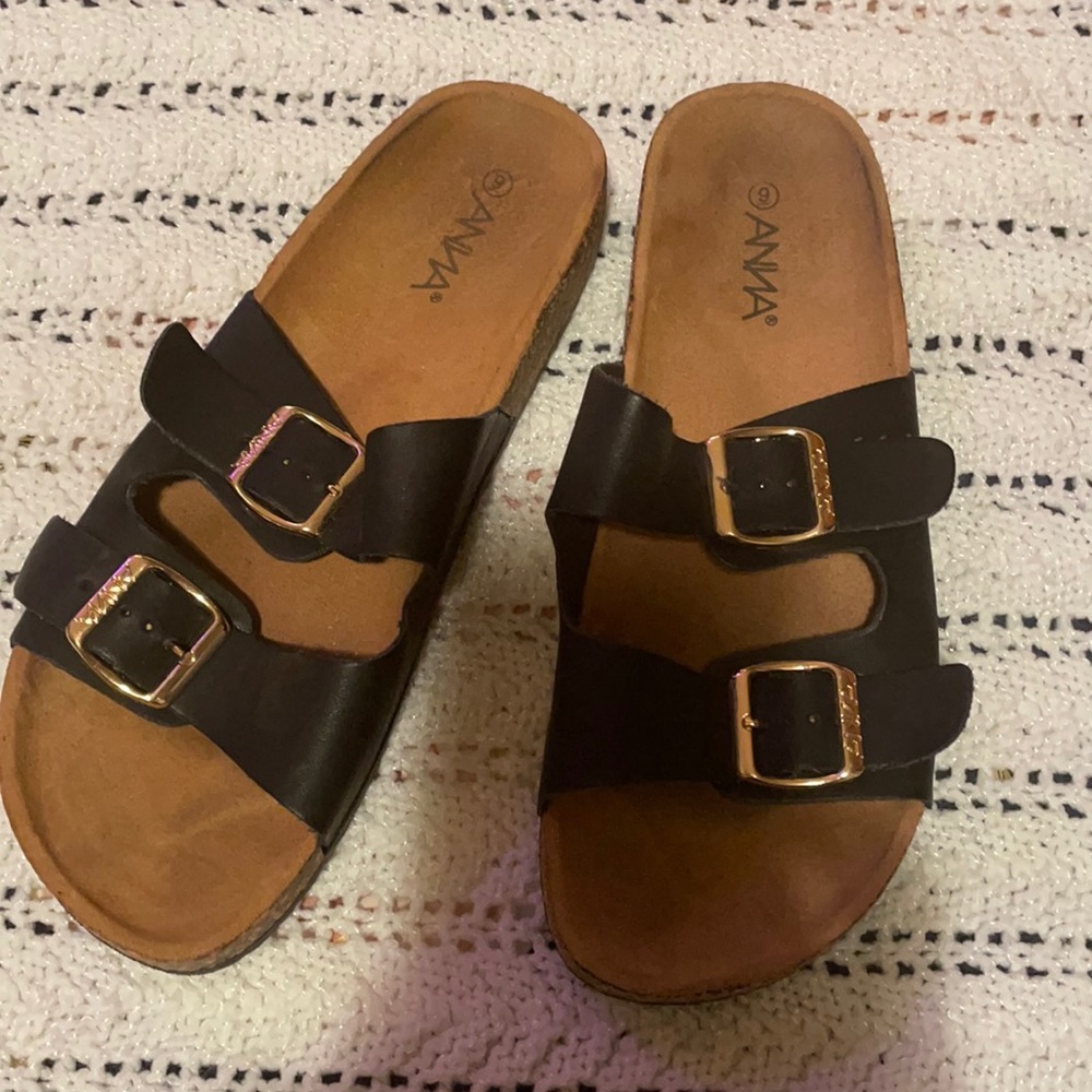 Tan and black Sandals